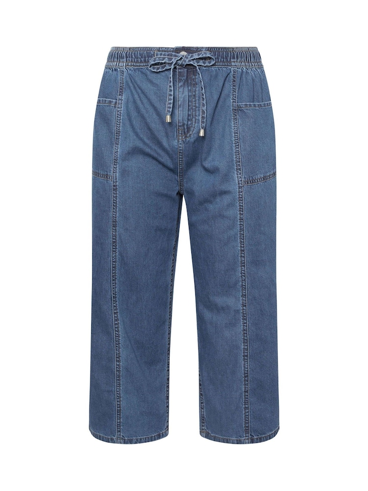 Yours Curve Natural Tie Waist Cropped 100% Cotton Trousers - Image 5 of 5