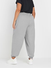 Yours Curve Grey Pleat Front Cuffed Joggers - Image 4 of 6