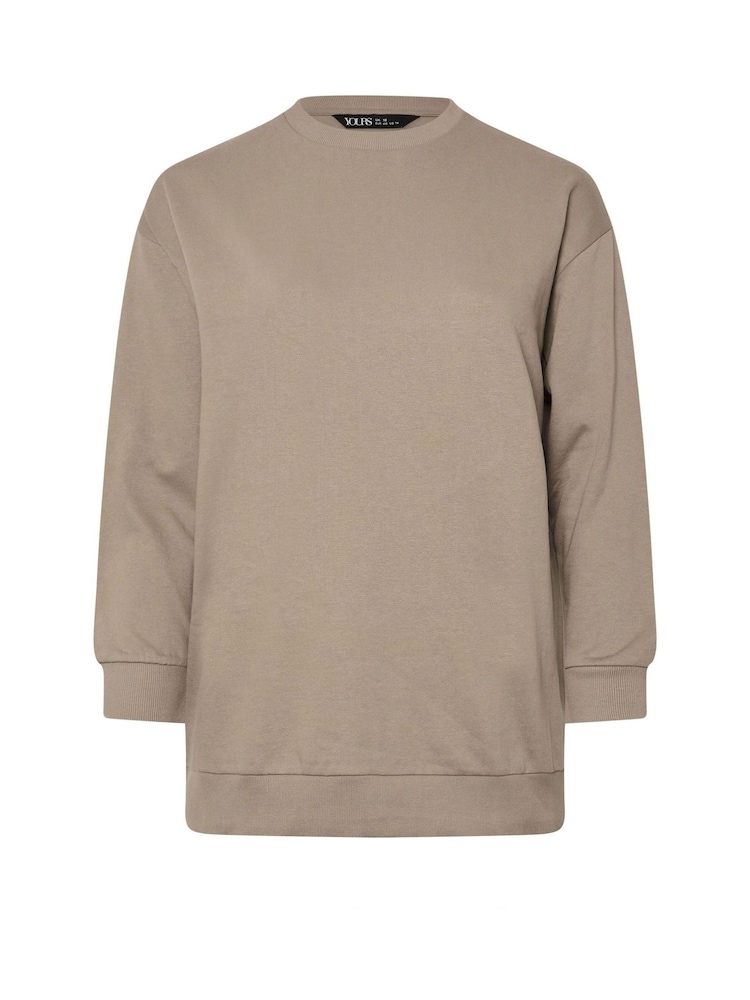 Yours Curve Brown Crew Sweatshirt - Image 5 of 5