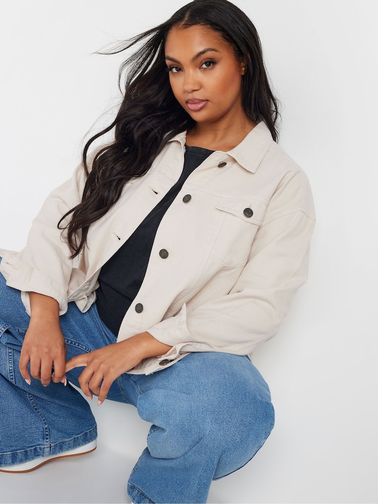 Yours Curve Natural Oversized Denim 100% Cotton Jacket - Image 1 of 10