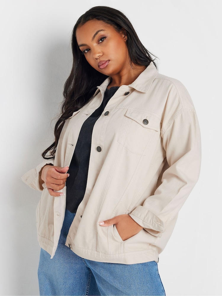 Yours Curve Natural Oversized Denim 100% Cotton Jacket - Image 2 of 10
