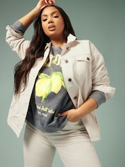 Yours Curve Natural Oversized Denim 100% Cotton Jacket - Image 6 of 10