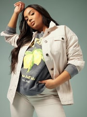 Yours Curve Natural Oversized Denim 100% Cotton Jacket - Image 7 of 10
