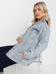Azul - Yours Curve Oversized Denim 100% Cotton Jacket - Imagen 1 de 5
