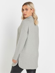 Yours Curve Grey Soft Touch High Neck Sweatshirt - Image 3 of 5