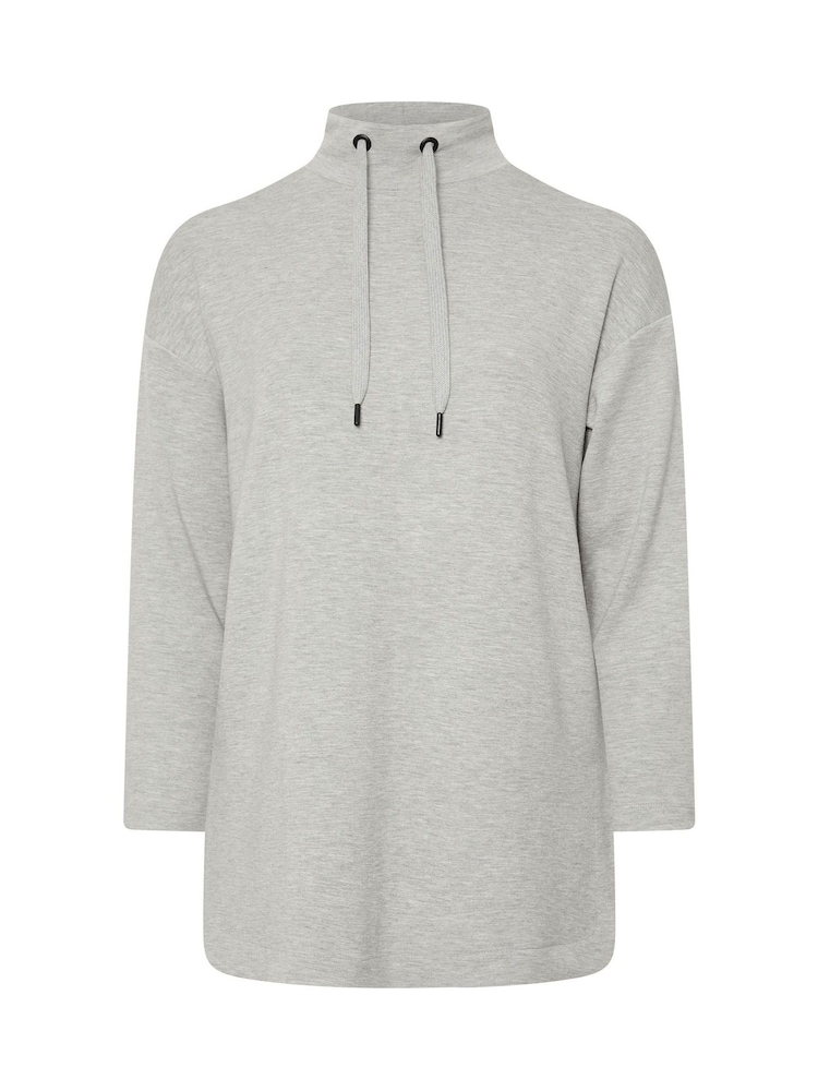 Yours Curve Grey Soft Touch High Neck Sweatshirt - Image 5 of 5