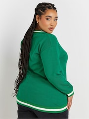 Yours Curve Green 96 Varsity Sweatshirt - Image 4 of 6