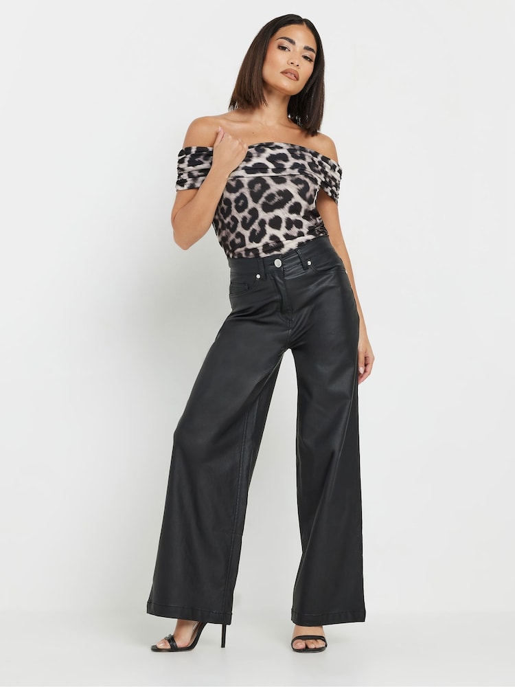PixieGirl Petite Leopard Bardot Top - Imagen 2 de 5 PixieGirl Petite Leopard Bardot Top - Imagen 2 de 5