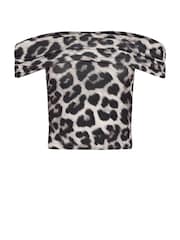 PixieGirl Petite Leopard Bardot Top - Imagen 5 de 5
