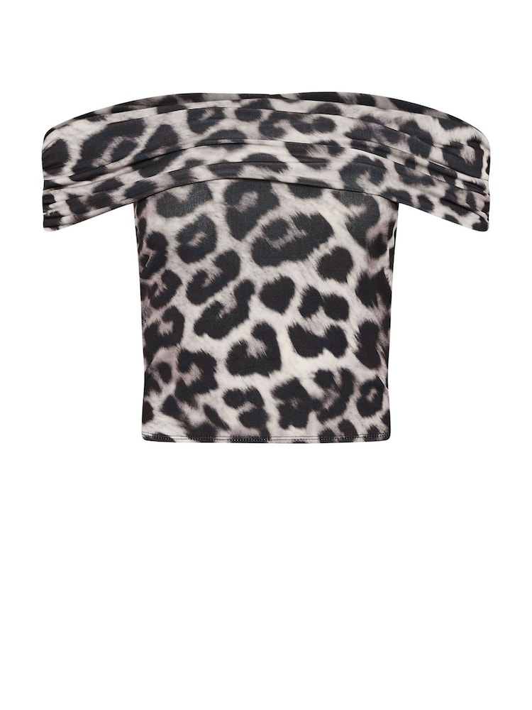 PixieGirl Petite Leopard Bardot Top - Imagen 5 de 5 PixieGirl Petite Leopard Bardot Top - Imagen 5 de 5
