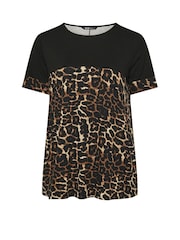 Yours Curve Black Contrast Leopard Print Top - Image 5 of 5
