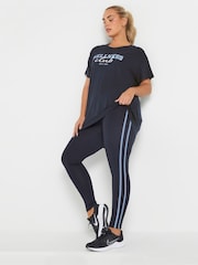 Yours Curve Blue Wellness Club Active T-Shirt - Image 2 of 4