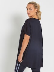 Yours Curve Blue Wellness Club Active T-Shirt - Image 3 of 4