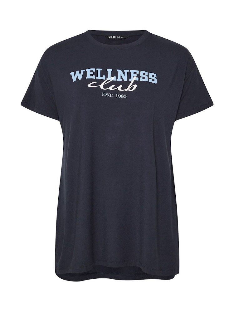 Yours Curve Blue Wellness Club Active T-Shirt - Image 4 of 4 Yours Curve Blue Wellness Club Active T-Shirt - Image 4 of 4