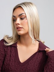 Yours Curve Red Limited Cable Knitted Jumper - Image 4 of 5