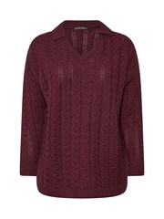 Yours Curve Red Limited Cable Knitted Jumper - Image 5 of 5