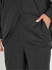 Yours Curve Black Limited Glitter Co-Ord Wide Leg Trousers - Image 4 of 6