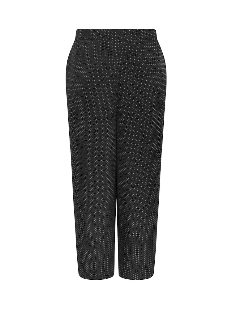 Yours Curve Black Limited Glitter Co-Ord Wide Leg Trousers - Image 6 of 6