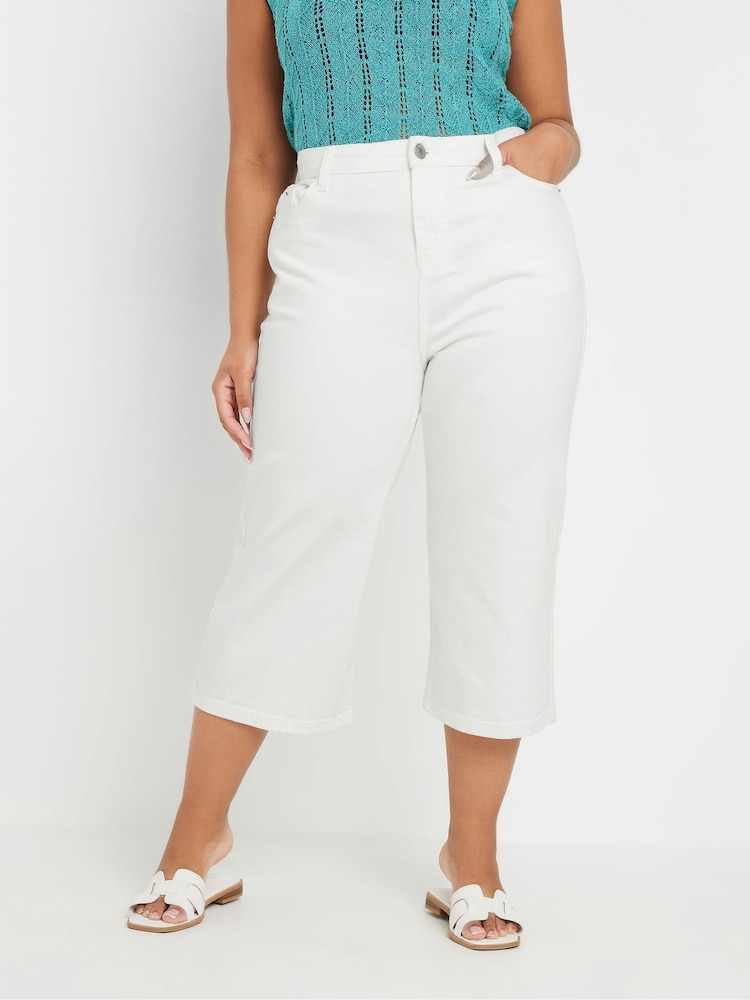 Yours Curve Wide Leg Cropped Trousers - Imagen 1 de 5 Yours Curve Wide Leg Cropped Trousers - Imagen 1 de 5