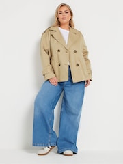 Yours Curve Natural Short Trench Coat - Image 2 of 5