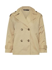 Yours Curve Natural Short Trench Coat - Image 5 of 5