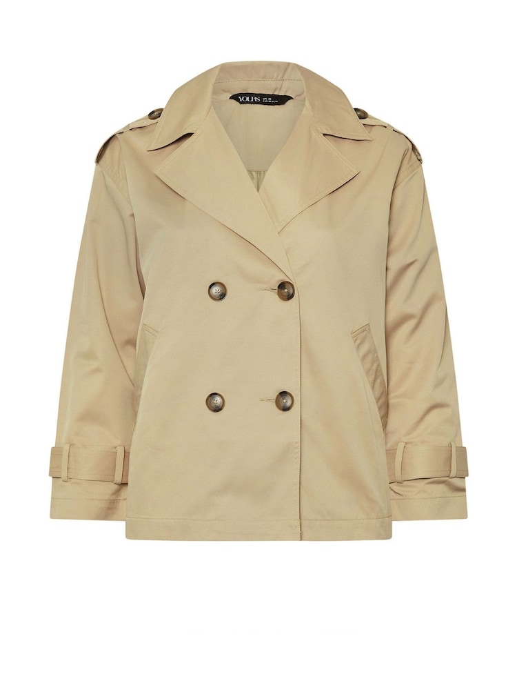 Yours Curve Natural Short Trench Coat - Image 5 of 5
