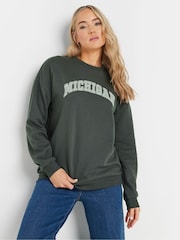 Long Tall Sally Grey Slogan Sweatshirt - Image 1 of 5