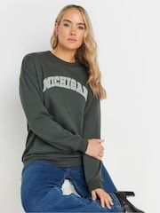 Long Tall Sally Grey Slogan Sweatshirt - Image 4 of 5