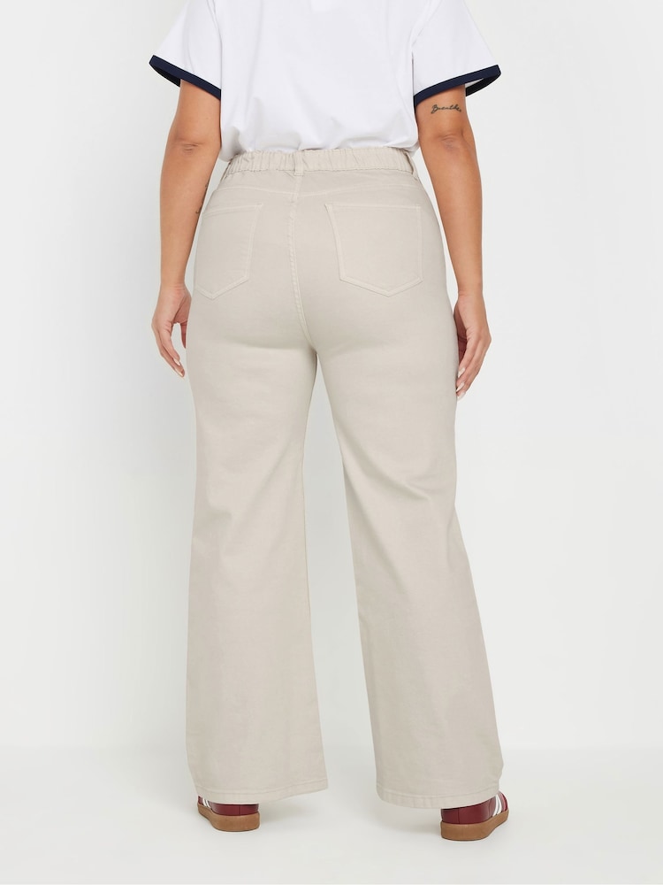 Yours Curve Natural Wide Leg Jeans - Image 3 of 5