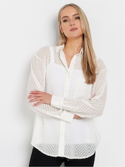 Long Tall Sally White Shadow Stripe Shirt - Image 1 of 5