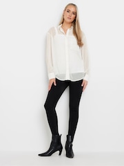 Long Tall Sally White Shadow Stripe Shirt - Image 2 of 5