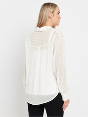 Long Tall Sally White Shadow Stripe Shirt - Image 3 of 5
