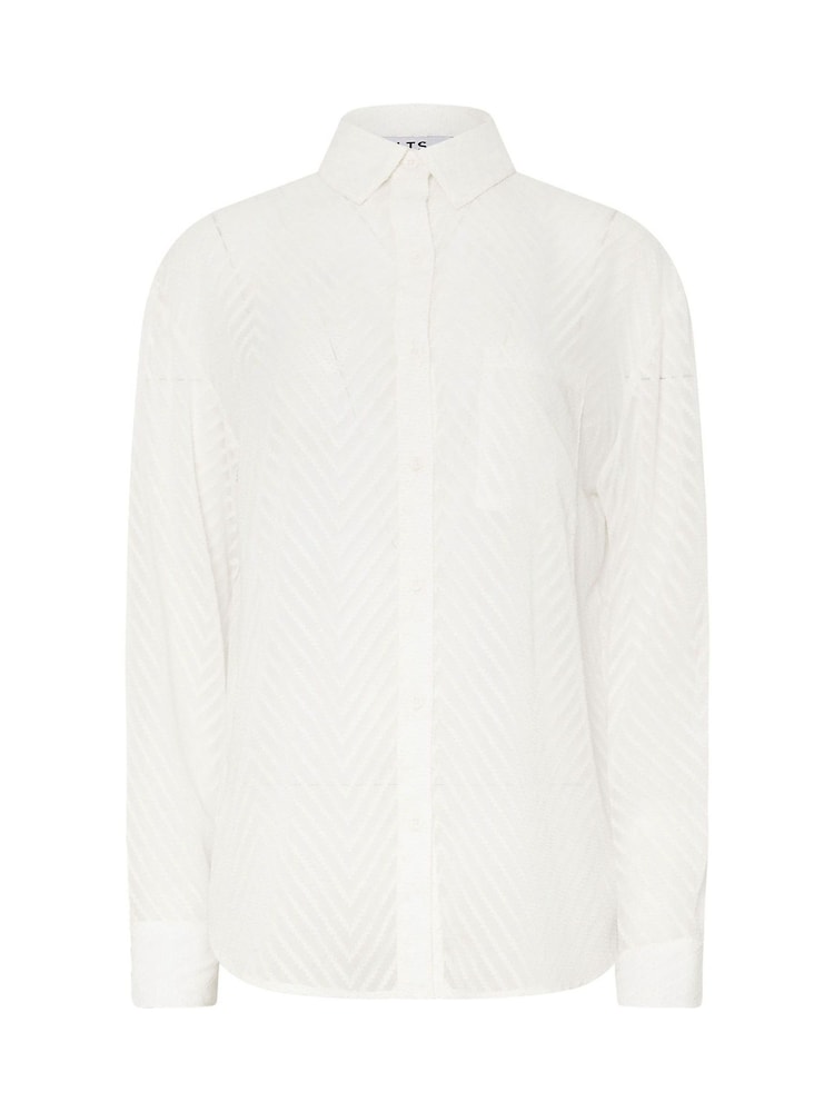Long Tall Sally White Shadow Stripe Shirt - Image 5 of 5