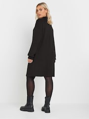 Yours Curve Black Zip Neck Jumper Dress - Image 3 of 5