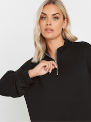 Yours Curve Black Zip Neck Jumper Dress - Image 4 of 5