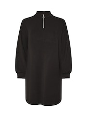 Yours Curve Black Zip Neck Jumper Dress - Image 5 of 5