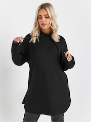 Yours Curve Black Soft Touch High Neck Sweatshirt - Image 1 of 5