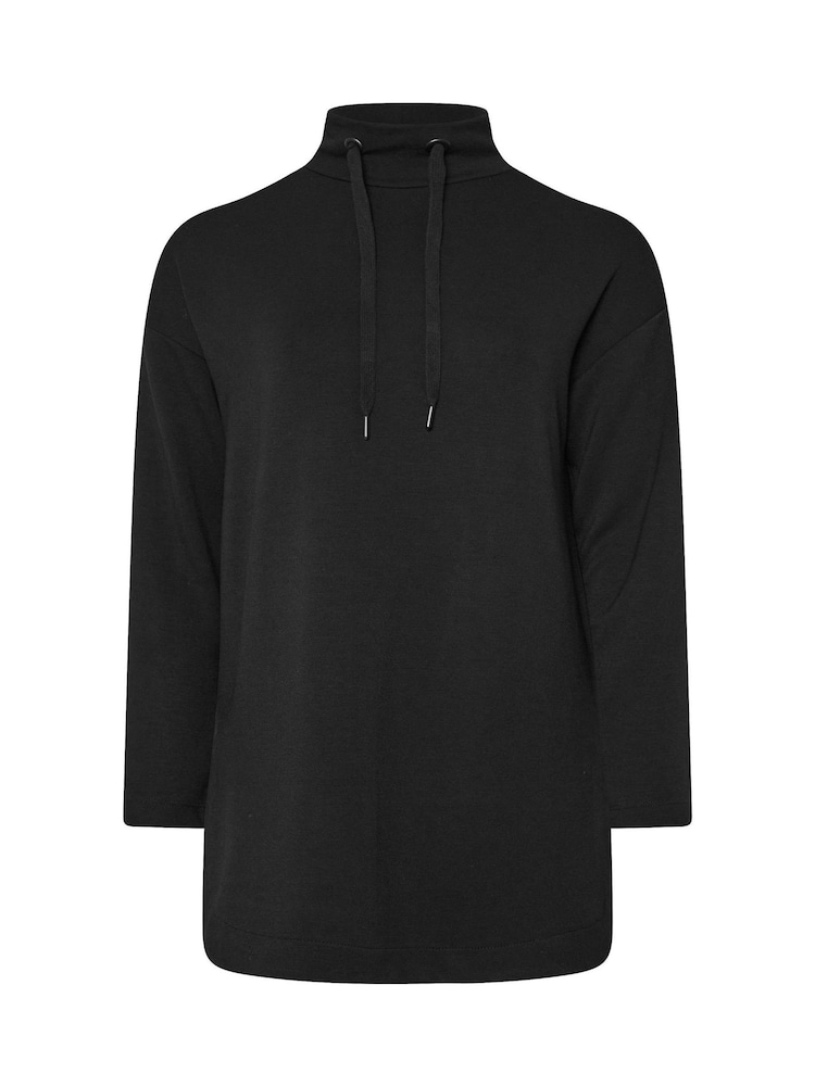Yours Curve Black Soft Touch High Neck Sweatshirt - Image 5 of 5