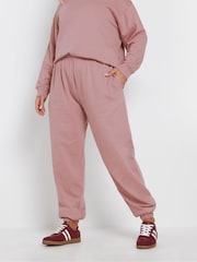 Yours Curve Pink Cuffed Joggers - Image 1 of 5