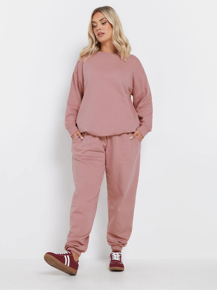Yours Curve Pink Cuffed Joggers - Image 2 of 5
