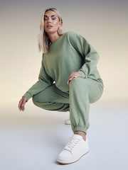 Yours Curve Green Crew Sweatshirt - Image 5 of 6