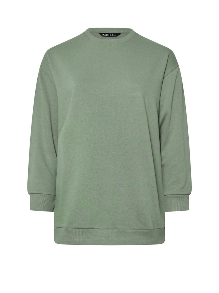 Yours Curve Green Crew Sweatshirt - Image 6 of 6