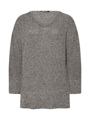 Yours Curve Brown Oversized V-Neck Jumper - Image 5 of 5