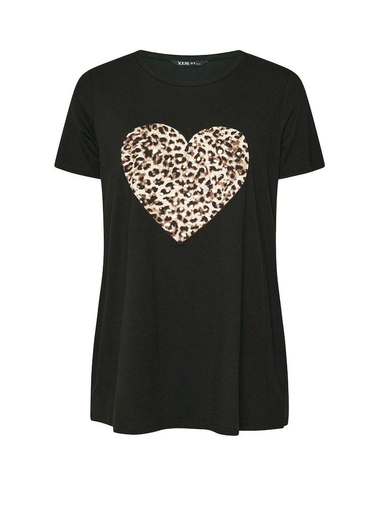 Yours Curve Leopard Heart Print T-Shirt - Bild 5 von 5 Yours Curve Leopard Heart Print T-Shirt - Bild 5 von 5