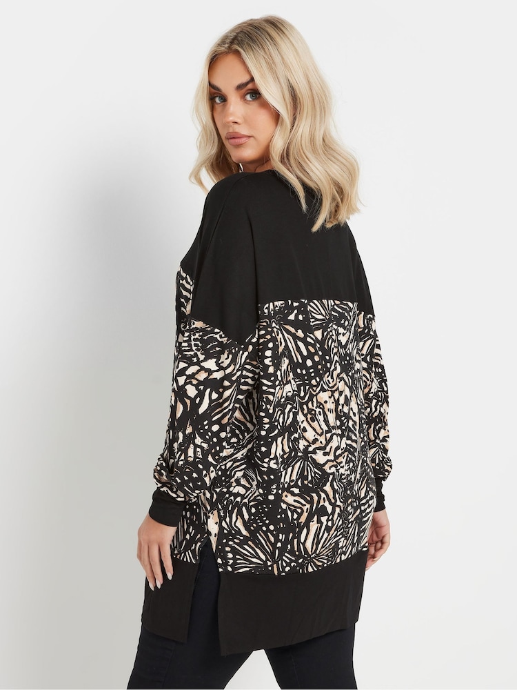 Yours Curve Schmetterling Print Colourblock Top - Bild 2 von 6