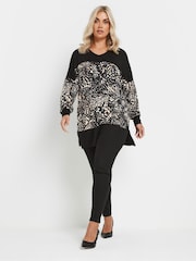 Yours Curve Schmetterling Print Colourblock Top - Bild 3 von 6