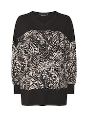 Yours Curve Schmetterling Print Colourblock Top - Bild 6 von 6
