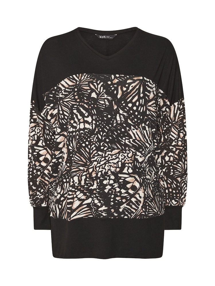 Yours Curve Schmetterling Print Colourblock Top - Bild 6 von 6 Yours Curve Schmetterling Print Colourblock Top - Bild 6 von 6