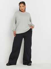 Yours Curve Grey V-Neck Sweatshirt - Image 2 of 5