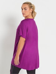 Yours Curve Purple Wellness Club Active T-Shirt - Image 3 of 5